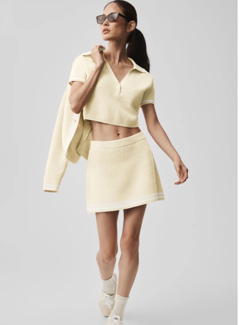 Alo yoga - Tennis Club Sweater Knit Cropped Polo NWT